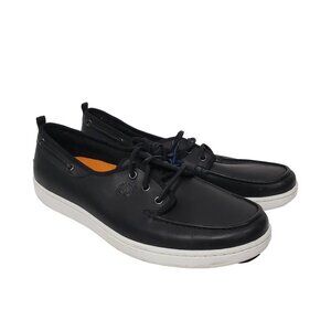 Timberland Men's Leather Boat Shoes in Black -‎ Size 12